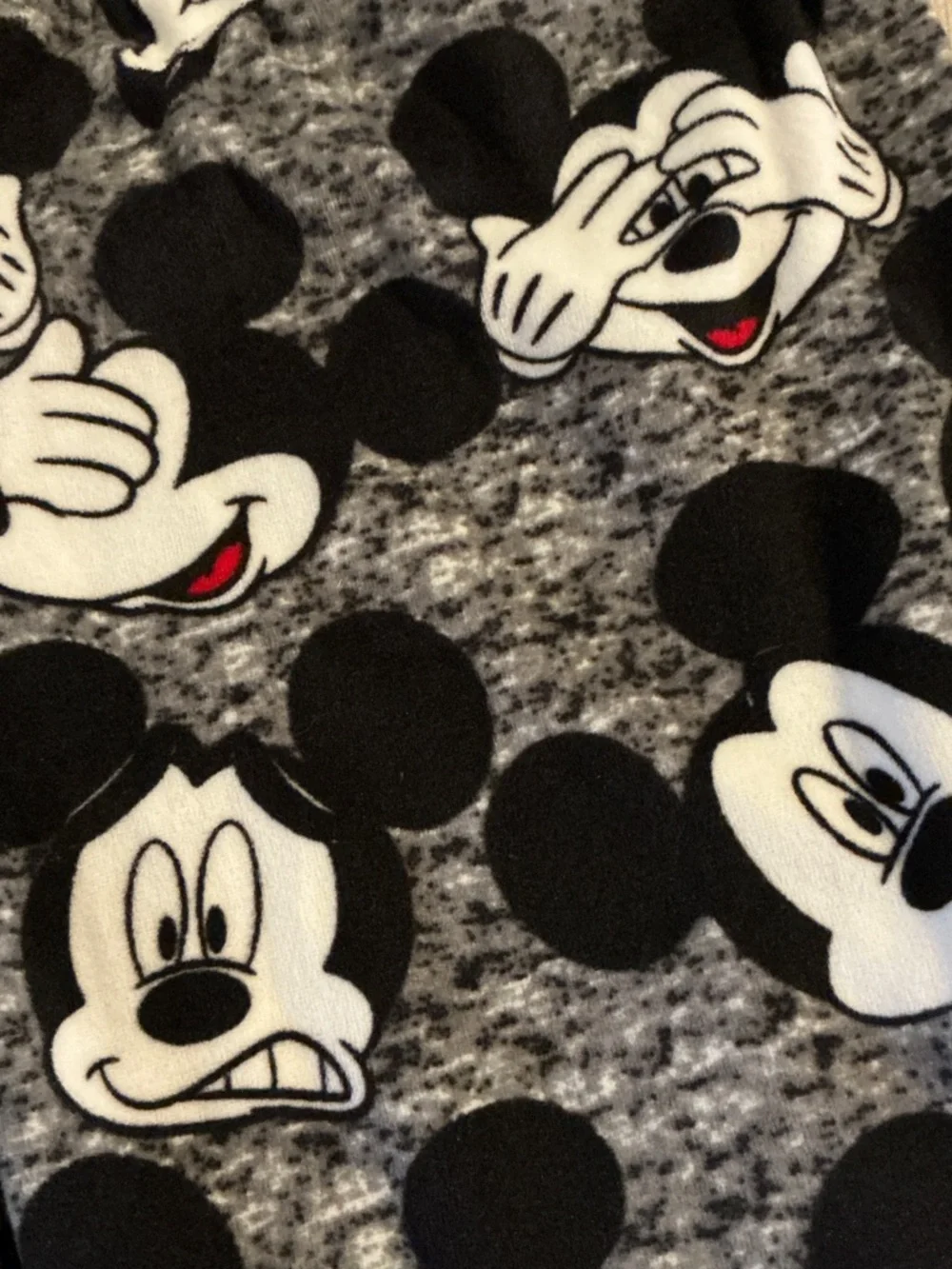 Disney Black & Grey Mickey Mouse Face Print Joggers - Picture 3 of 3